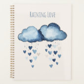 Regenende Liefde Blauwe Wolken Harten Planner (Voorkant)