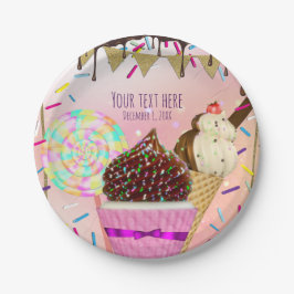 Regenende Strooisel Candy Land Snoep Feestje Papieren Bordje
