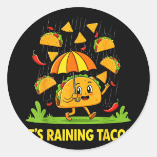 Regenende taco's paraplu salsa nacho's cinco de ma ronde sticker