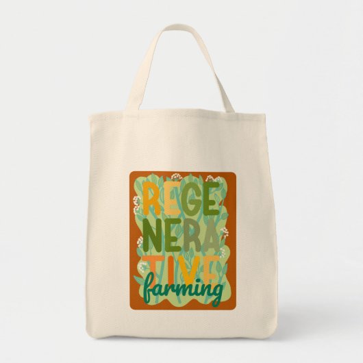 Regeneratieve landbouw gezond leven herbruikbaar tote bag (Voorkant)