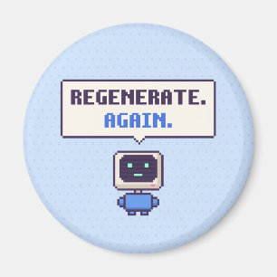 Regenereren. Weer. Grappige AI Pixel Magneet