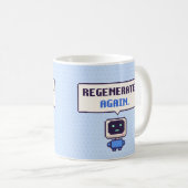 Regenereren. Weer. Grappige AI Pixel Mok (Voorkant rechts)