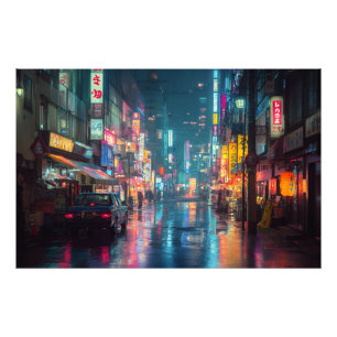 Regenerieke Neon Tokyo Steeg Foto Afdruk