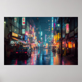 Regenerieke Neon Tokyo Steeg Poster