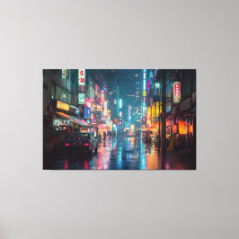 Regenerische Neon Tokyo Steeg Canvas Afdruk