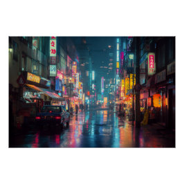 Regenerische Neon Tokyo Steeg Perfect Poster
