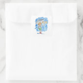 Regenfonds Vierkante Sticker (Tas)