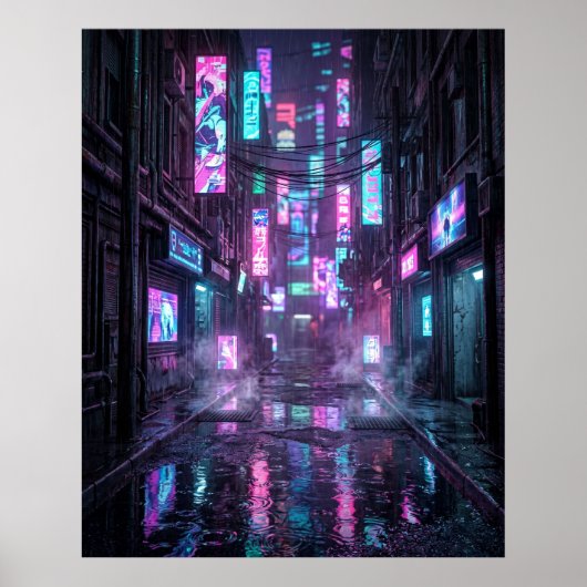 Regengekste Neon District Poster (Voorkant)