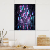 Regengekste Neon District Poster (Keuken)