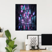 Regengekste Neon District Poster (Thuiskantoor)