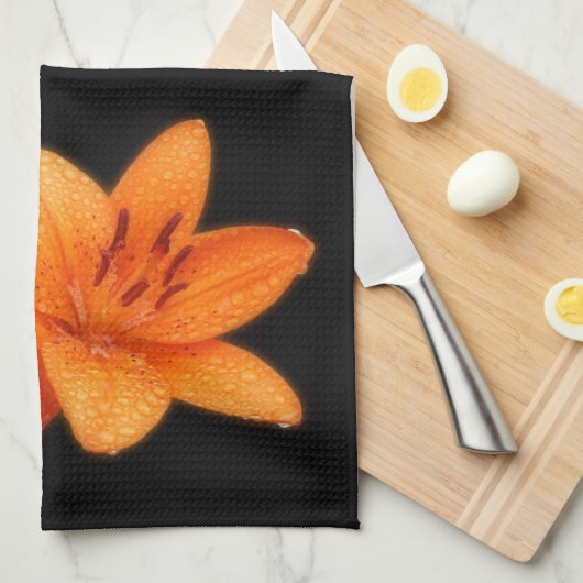 Regengekust Oranje-Aziatische tijgergelieerd Theedoek (Quarter Fold)