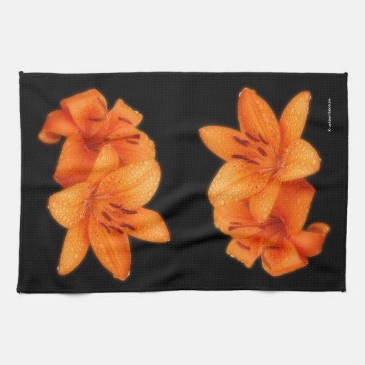 Regengekust Oranje-Aziatische tijgergelieerd Theedoek (Horizontaal)