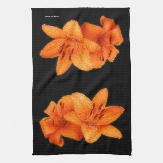 Regengekust Oranje-Aziatische tijgergelieerd Theedoek (Verticaal)