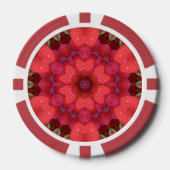 Regengekuste scharlaken caleidoscoop poker chips (Voorkant)