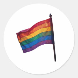 regengele vlag voor homo's en lhbtq ronde sticker