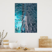 Regengewassen elektrisch blauw, poster (Keuken)