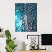 Regengewassen elektrisch blauw, poster (Thuiskantoor)