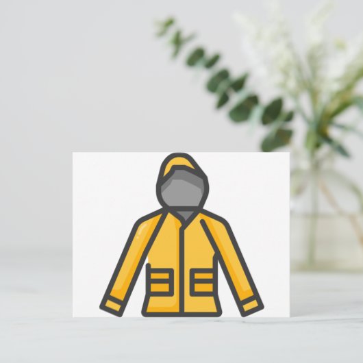 regenjas briefkaart (Staand voorkant)