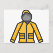 regenjas briefkaart (Voorkant)