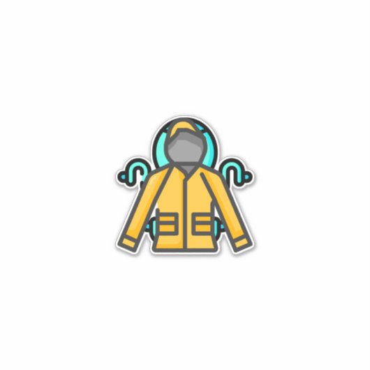 regenjas sticker (Voorkant)