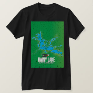 Regenkaart van het Noord-Amerikaanse meer Rainy La T-shirt