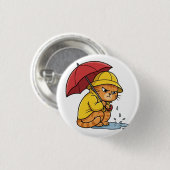 Regenkat Humeur Knop Ronde Button 3,2 Cm (Voorkant /achterkant)