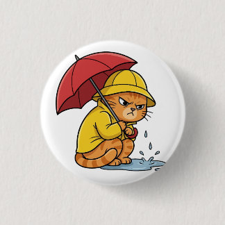 Regenkat Humeur Knop Ronde Button 3,2 Cm