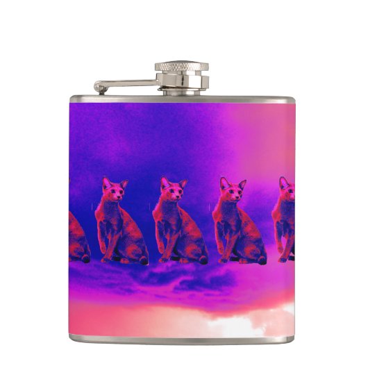 regenkatten heupfles (Voorkant)