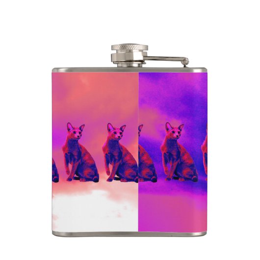 regenkatten heupfles (Achterkant)