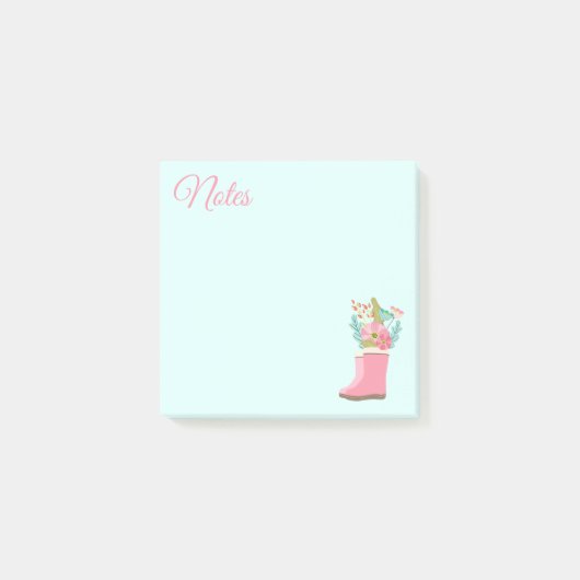 Regenlaarzen en Bloemen Post-It Notities Post-it® Notes (Voorkant)