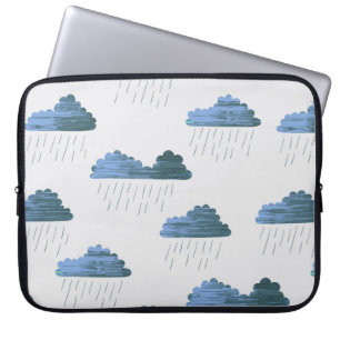 Regenpatroon. Herhalende illustratie met Laptop Sleeve
