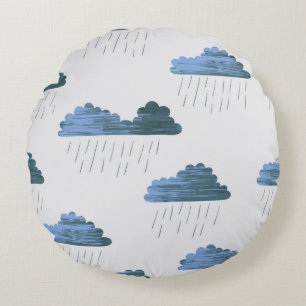 Regenpatroon. Herhalende illustratie met Rond Kussen