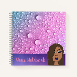 Regenpink en paarse vierkante notebook notitieboek