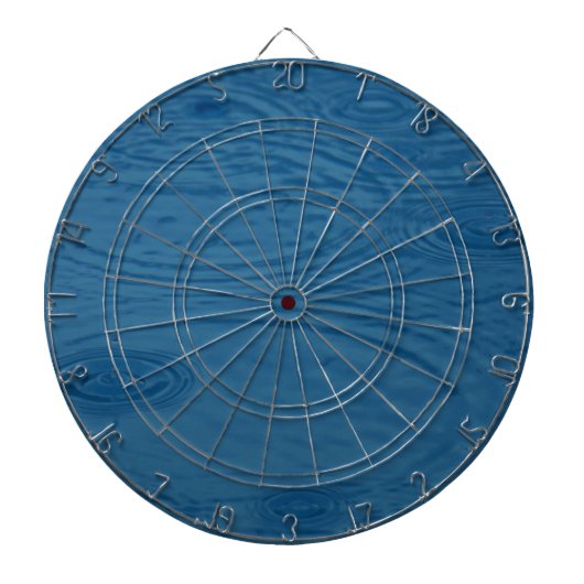 Regenrimpels (blauwe watergolven) dartbord (Voorkant)