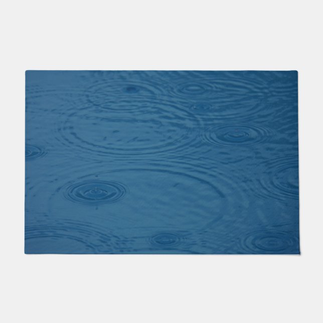 Regenrimpels (blauwe watergolven) deurmat (Voorkant)