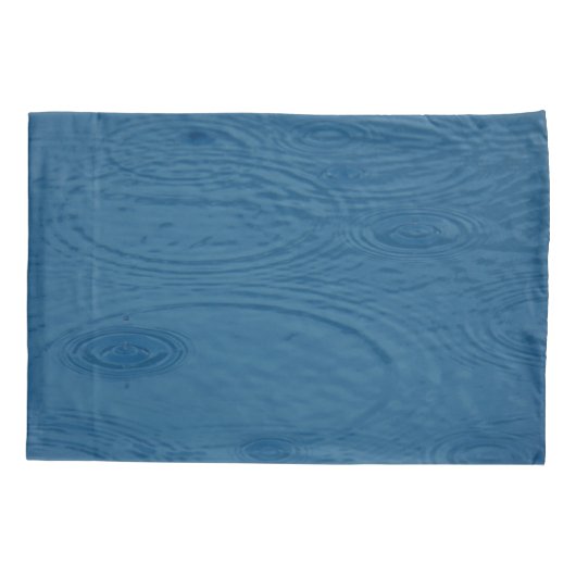 Regenrimpels (blauwe watergolven) kussensloop (Achterkant)