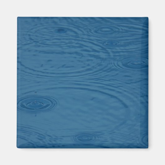 Regenrimpels (blauwe watergolven) magneet (Voorkant)