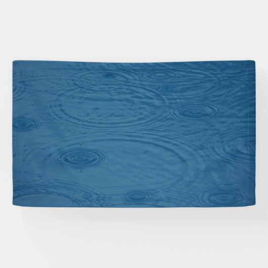 Regenrimpels (blauwe watergolven) spandoek (Horizontaal)