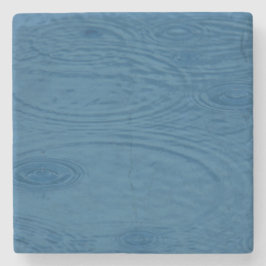Regenrimpels (blauwe watergolven) stenen onderzetter