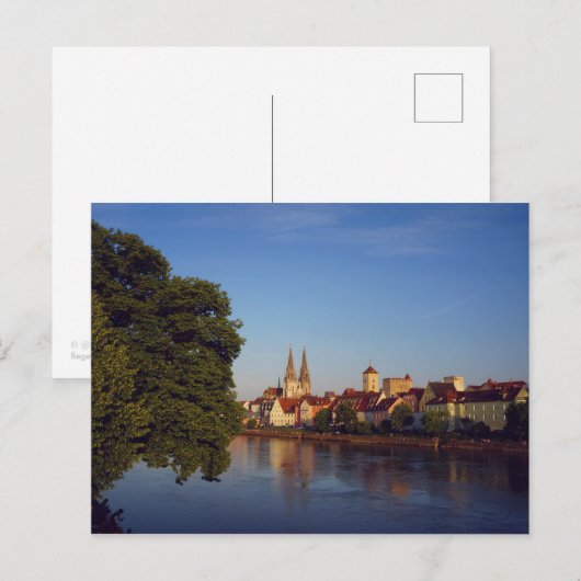Regensburg am Abend Briefkaart (Voorkant / Achterkant)