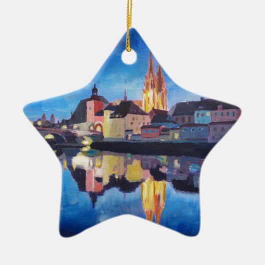 Regensburg, Bavaria at Dawn Keramisch Ornament (Voorkant)