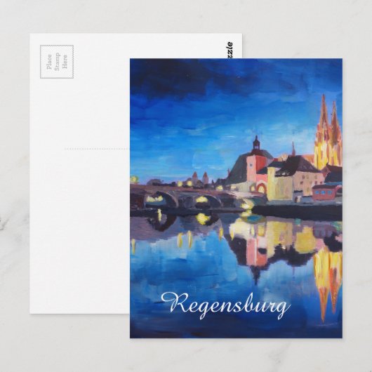 Regensburg, Beieren bij Dawn Briefkaart (Voorkant / Achterkant)