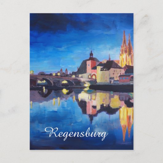 Regensburg, Beieren bij Dawn Briefkaart (Voorkant)