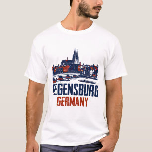 Regensburg Beieren Skyline Langs Donau Rivier T-shirt
