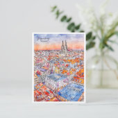 Regensburg Duitsland vintage reizen waterverf Briefkaart (Staand voorkant)