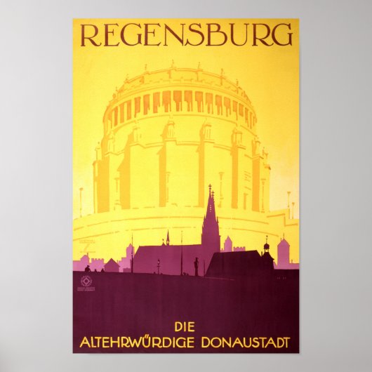 Regensburg Germany Vintage Travel Poster (Voorkant)
