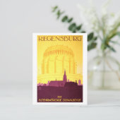 Regensburg Germany Vintage Travel Poster Briefkaart (Staand voorkant)