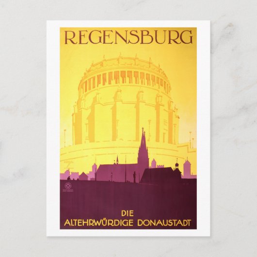 Regensburg Germany Vintage Travel Poster Briefkaart (Voorkant)