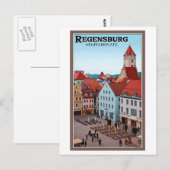 Regensburg - Neupfarrplatz Briefkaart (Voorkant / Achterkant)