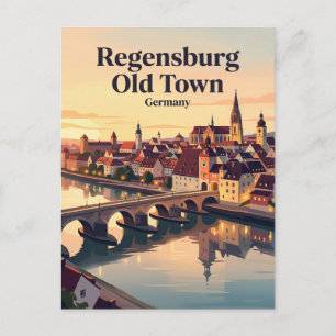 Regensburg Oude Stad (Altstadt) & Stenen Brug Briefkaart